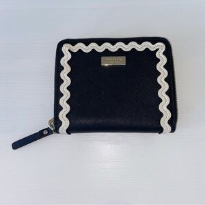 Kate Spade Black And White Ric Rac Cameron Street Lacey Zip Wallet